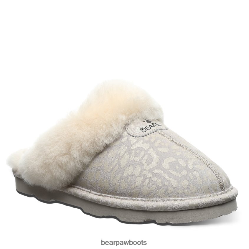 Hausschuhe BEARPAW Loki exotisch Winterweißer Leoparden-Glitzer Frauen J080PL266