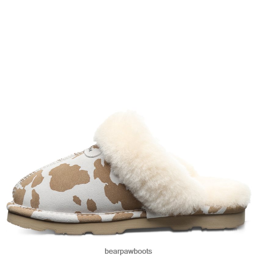 Hausschuhe BEARPAW Loki exotisch hellbrauner Kuhdruck Frauen J080PL265