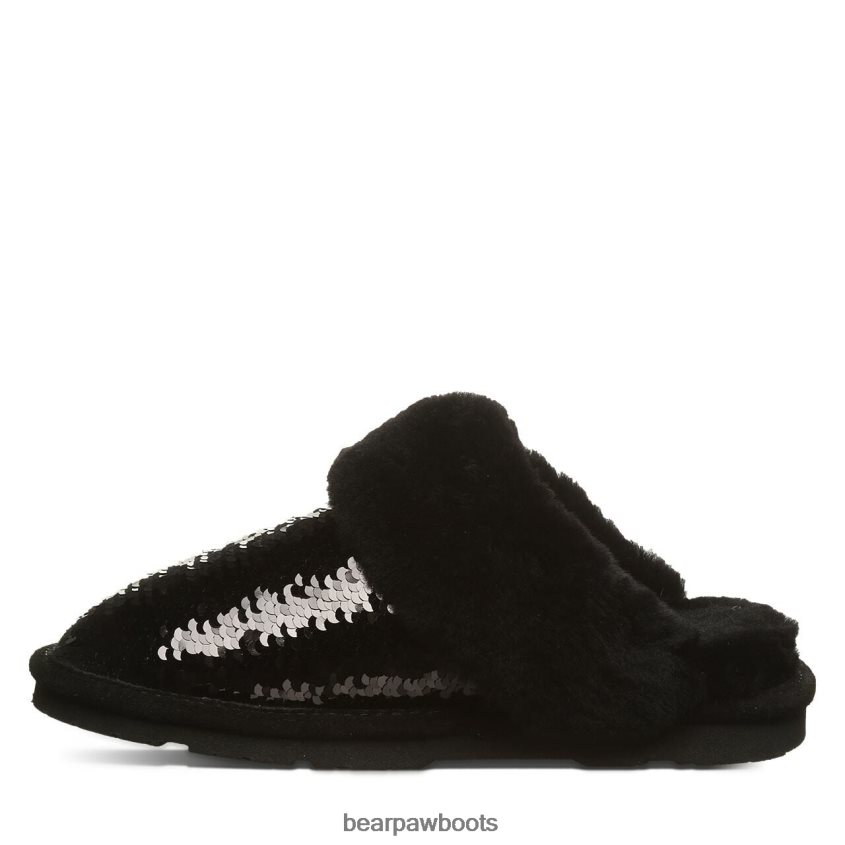 Hausschuhe BEARPAW Loki exotisch schwarze Pailletten Frauen J080PL314