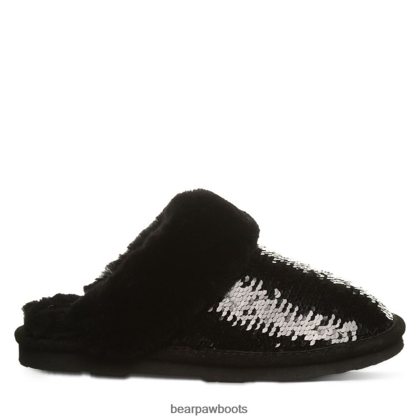 Hausschuhe BEARPAW Loki exotisch schwarze Pailletten Frauen J080PL314