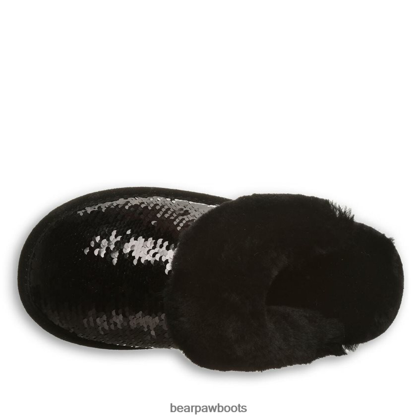 Hausschuhe BEARPAW Loki exotisch schwarze Pailletten Frauen J080PL314