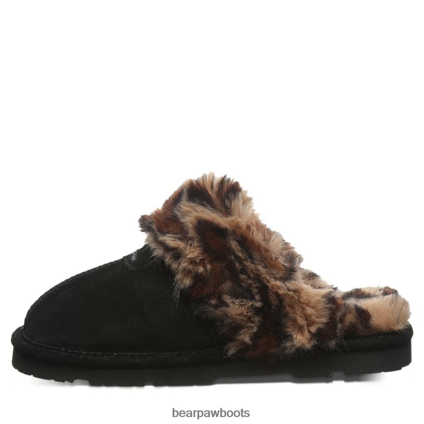Hausschuhe BEARPAW Loki schwarz/leopardenfell Frauen J080PL304