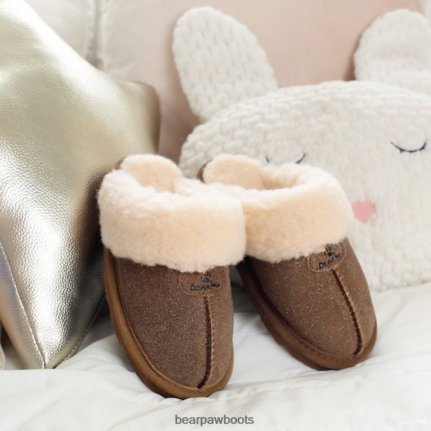 Hausschuhe BEARPAW Loki Jugend Hickory-Kaviar Kinder J080PL614